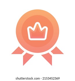 diseño del logotipo de gradiente de la corona de medalla icono de plantilla moderno