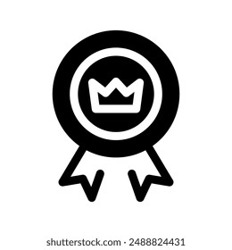 Medal Crown Icon Vector Symbol Design Illustration