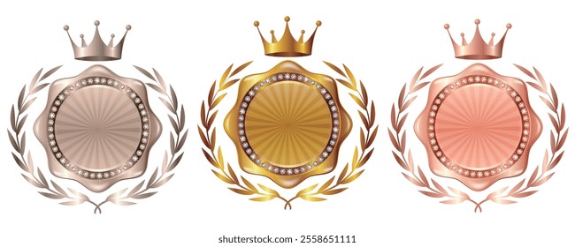 Medal Crown Laurier Gold Icon