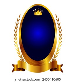 medal crown ribbon gold icon