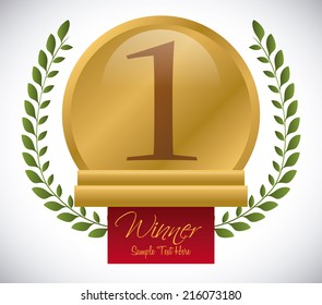 medal design over background vector illustration