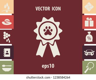 Medal for dog, vector icon