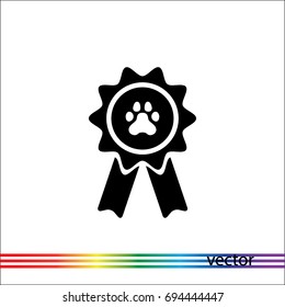Medal for dog, vector icon