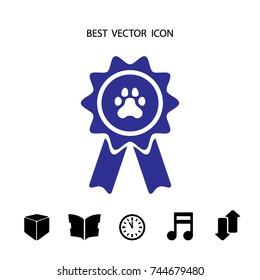 Medal for dog, vector icon