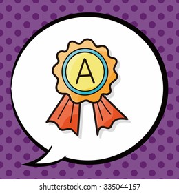 medal doodle, speech bubble