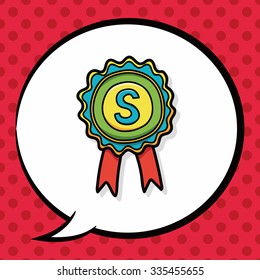 medal doodle, speech bubble