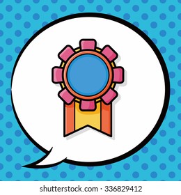 medal doodle, speech bubble