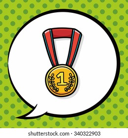 medal doodle, speech bubble