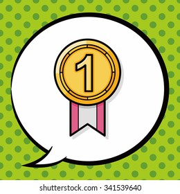 medal doodle, speech bubble