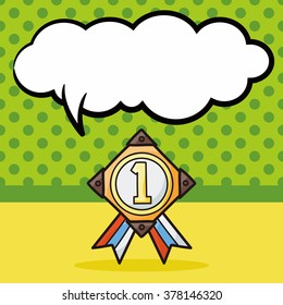 medal doodle, speech bubble