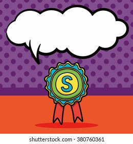 medal doodle, speech bubble