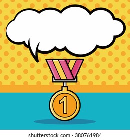 medal doodle, speech bubble