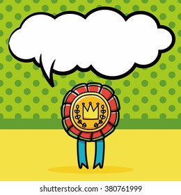 medal doodle, speech bubble
