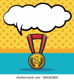 medal doodle, speech bubble