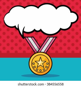 medal doodle, speech bubble