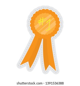 Medal dotted sticker image. Vector illustration design