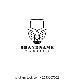 medal eagle seal logo icon design template modern vector