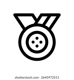 Medal. Editable stroke vector icon.