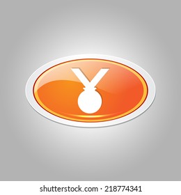Medal Elliptical Vector Orange Web Icon Button