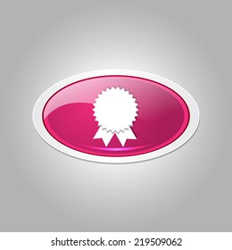 Medal Elliptical Vector Pink Web Icon Button