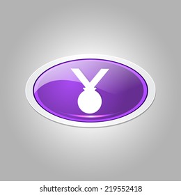 Medal Elliptical Vector Purple Web Icon Button