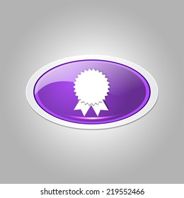 Medal Elliptical Vector Purple Web Icon Button