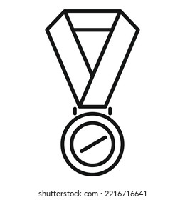 Medal exam icon outline vector. Study final. Cap thesis