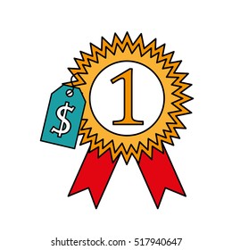 medal first place isolated icon vector illustration design