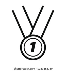 Medal for first place line icon.