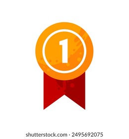 Medal for the first place	- vector icon