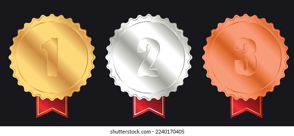 medal first, second and third place in a competition