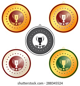 medal first, second and third place on a white background