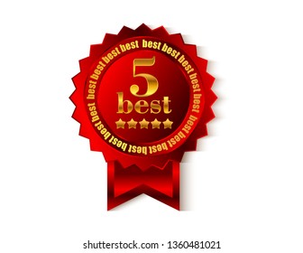 Medal five stars isolated
