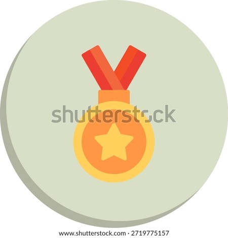 Medal Flat Circle Style Icon