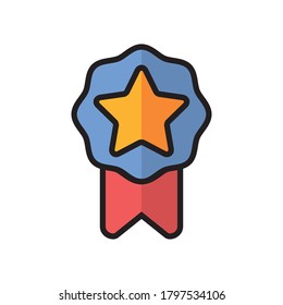 Medal Flat Icon Design Vector Illustration