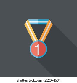 medal flat icon with long shadow,eps10