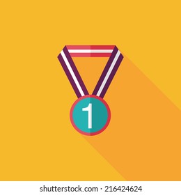 medal flat icon with long shadow,eps10