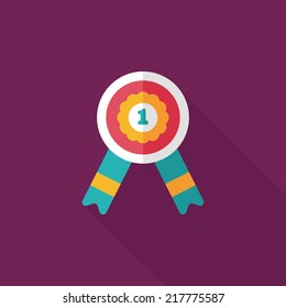 medal flat icon with long shadow,eps10