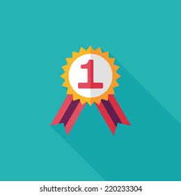 medal flat icon with long shadow,eps10