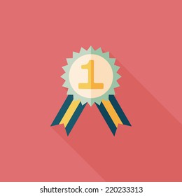 medal flat icon with long shadow,eps10
