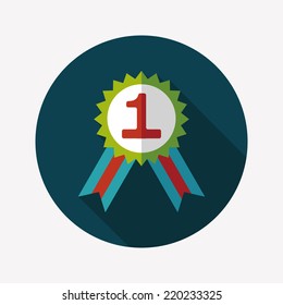 medal flat icon with long shadow,eps10