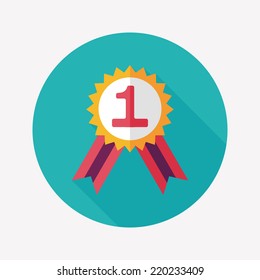 medal flat icon with long shadow,eps10