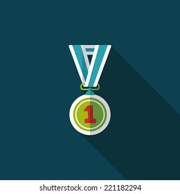 medal flat icon with long shadow,eps10