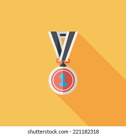 medal flat icon with long shadow,eps10