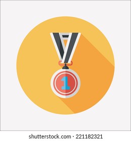 medal flat icon with long shadow,eps10