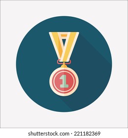 medal flat icon with long shadow,eps10