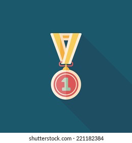 medal flat icon with long shadow,eps10