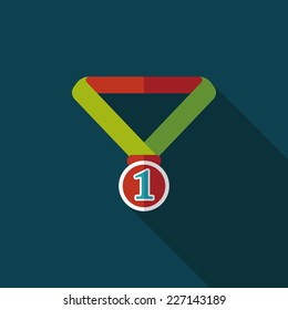 medal flat icon with long shadow,eps10