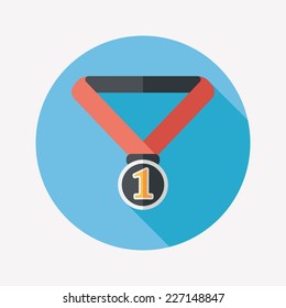medal flat icon with long shadow,eps10
