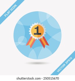 medal flat icon with long shadow,eps10